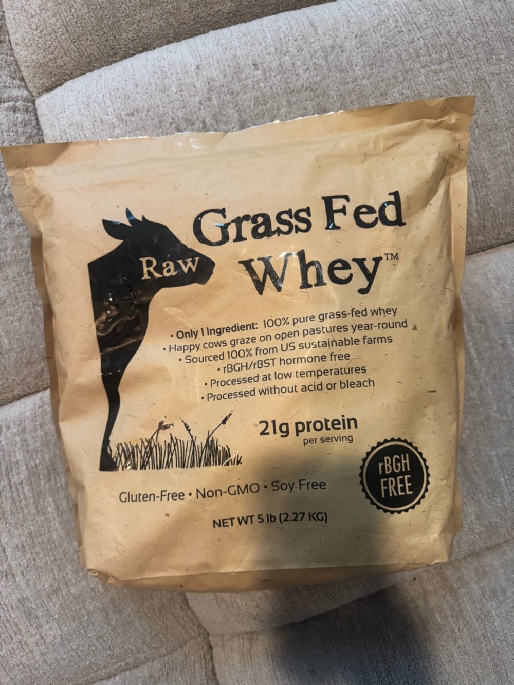 Raw Grass Fed Whey Protein - Natural Beige